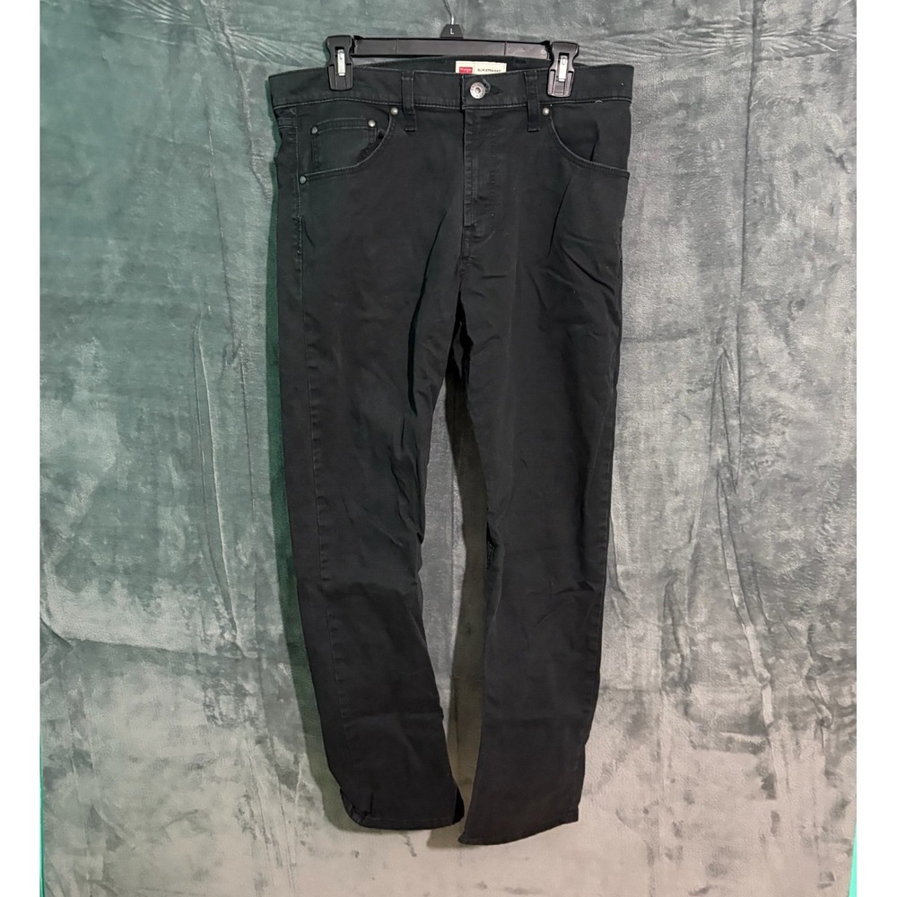 Wrangler Pants Mens 34 X 30 Black Slim Straight Stretch Chino Y2K Outdoor